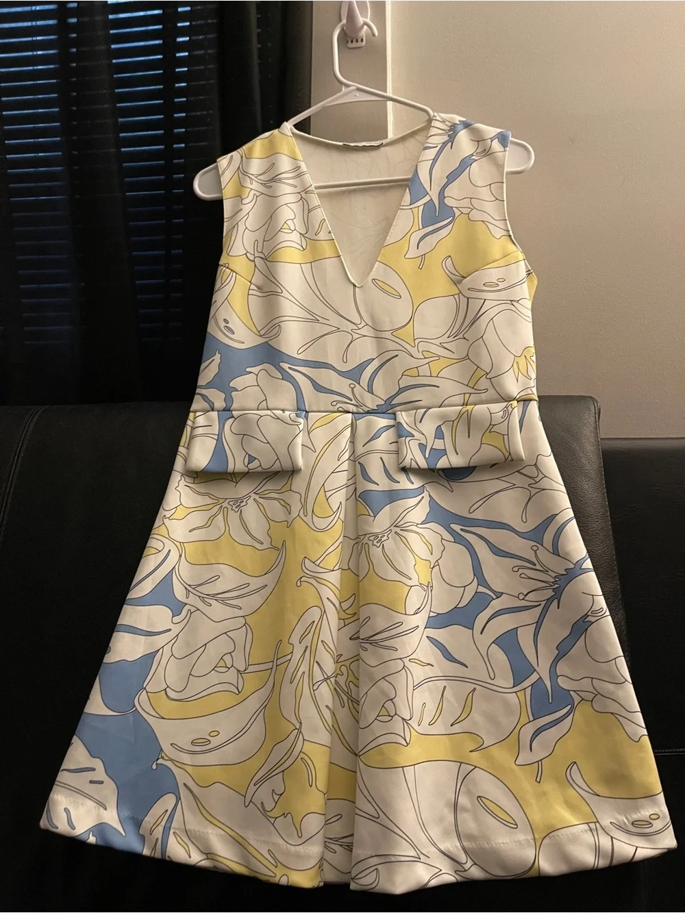 Zara Womens Multicolor Floral Scuba Tropical Leaf Stretch Dress Sz: L NWOT - Picture 3 of 14